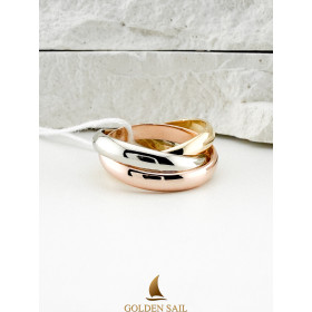 Тройное золотое кольцо в стиле Cartier